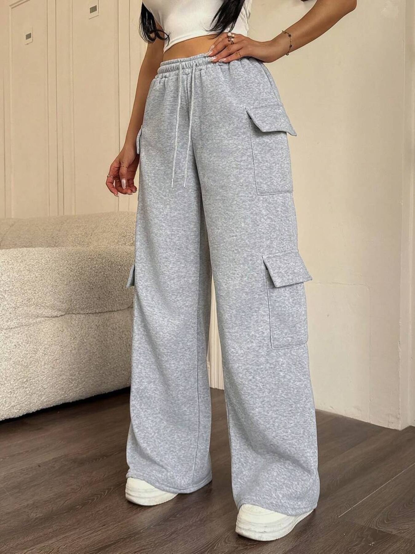 Casual Drawstring Loose Fit Pants