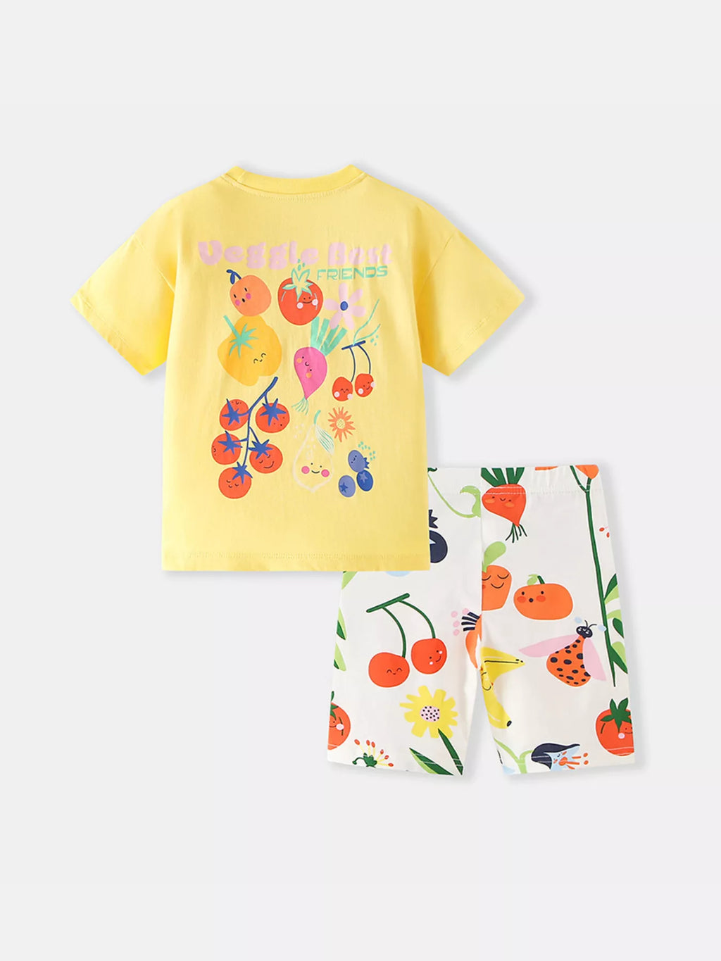 Children's Cartoon Fruit Tee and Shorts Set