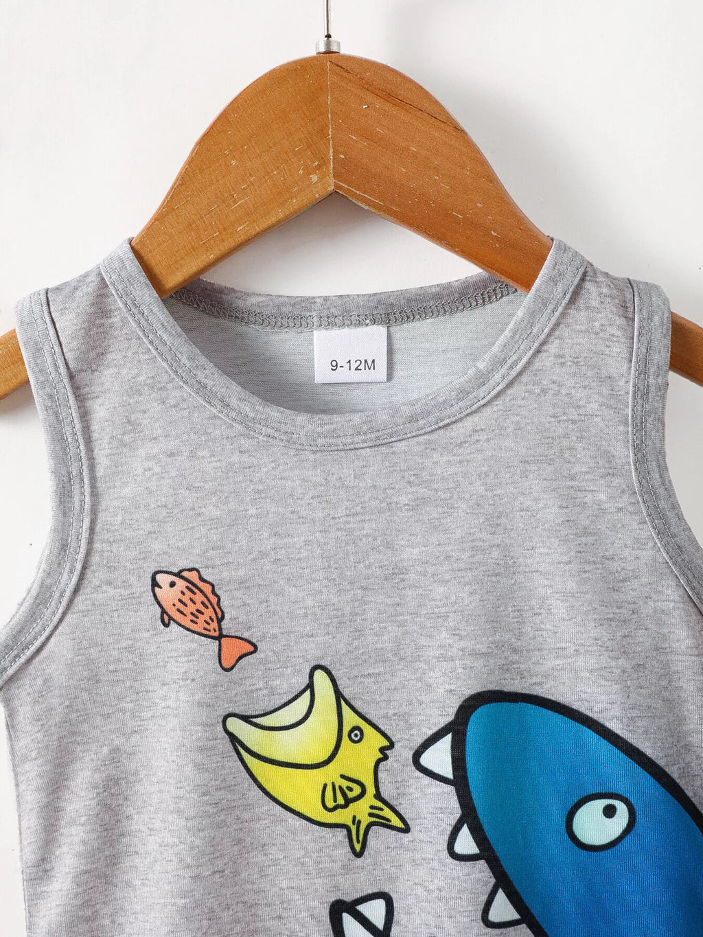 Children's Shark Graphic Tank Top & Shorts Set