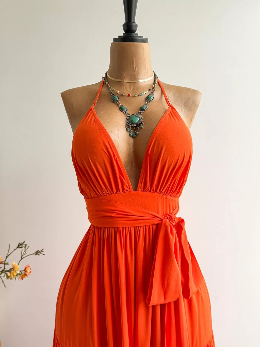 Halter Neck Tiered Dress