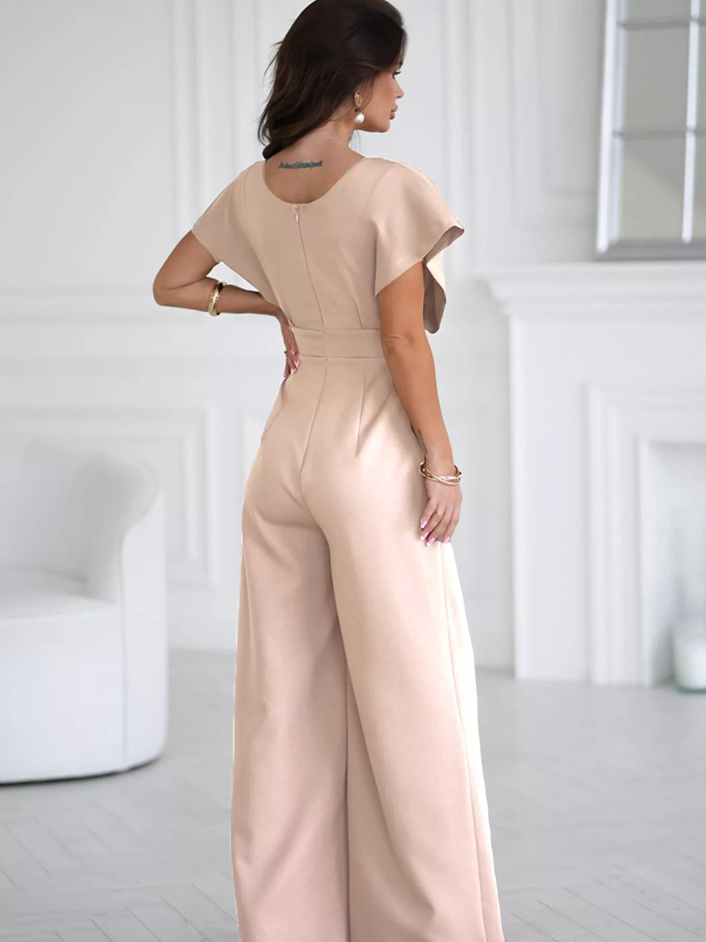 Surplice Wide Leg Jumpsuit