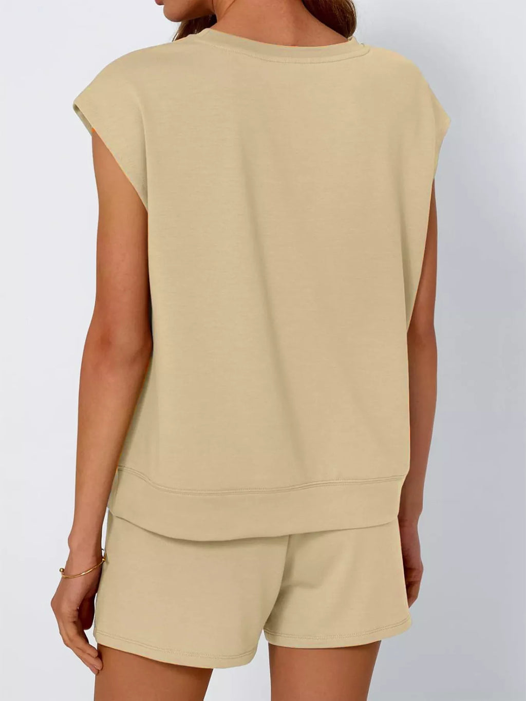 Casual Solid Color T-Shirt and Shorts Set