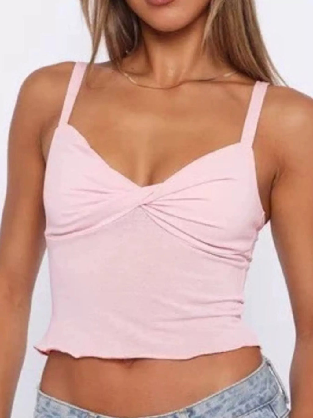 Twist-Front Cropped Cami