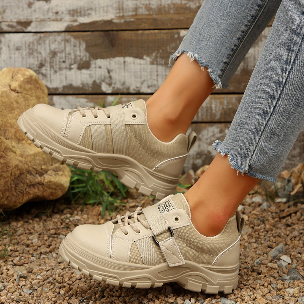Lace Up Platform Casual Sneakers