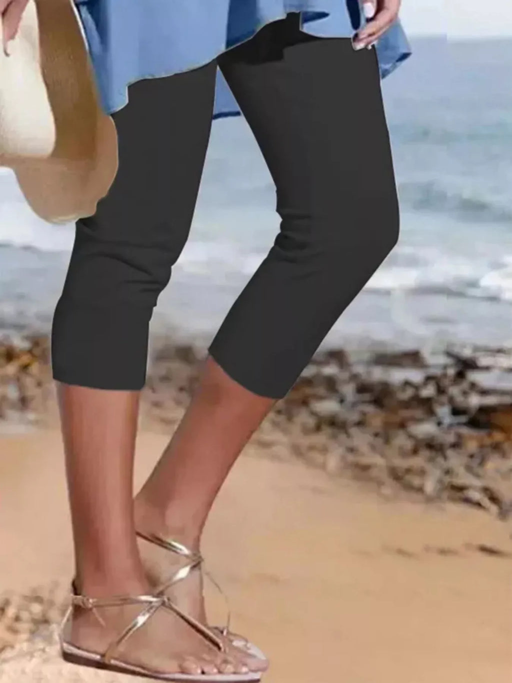 Full Size Cropped Casual Leggings Plus Size