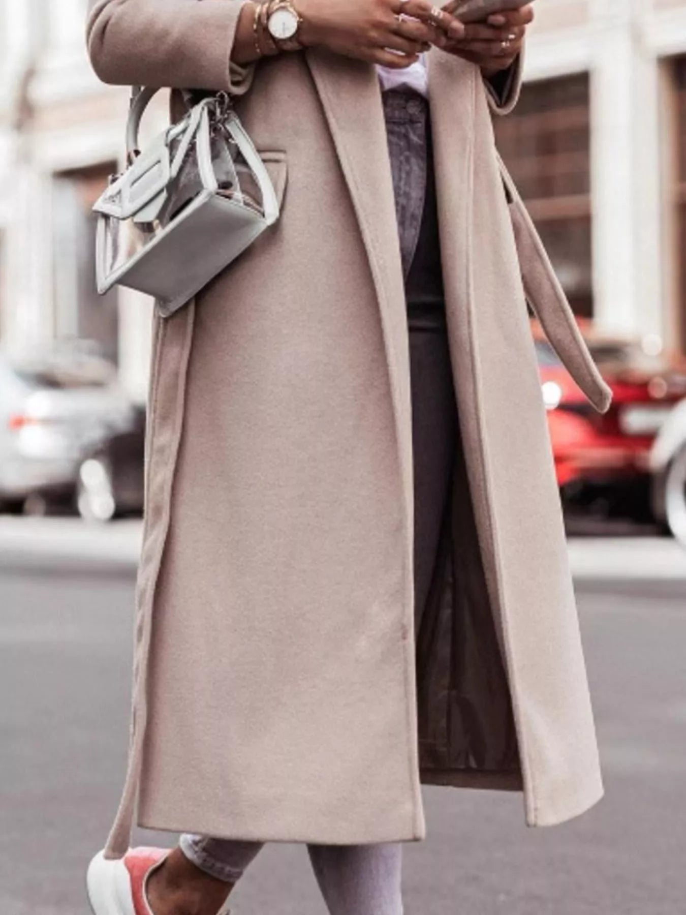 Tie Waist Longline Outerwear