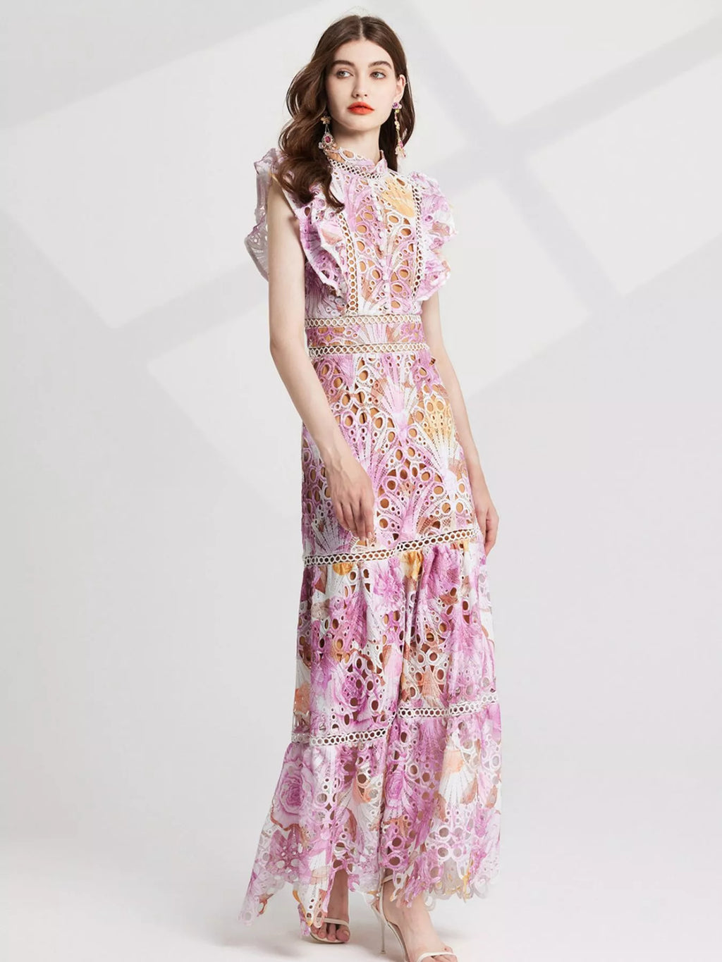 Floral Lace Detail Maxi Dress