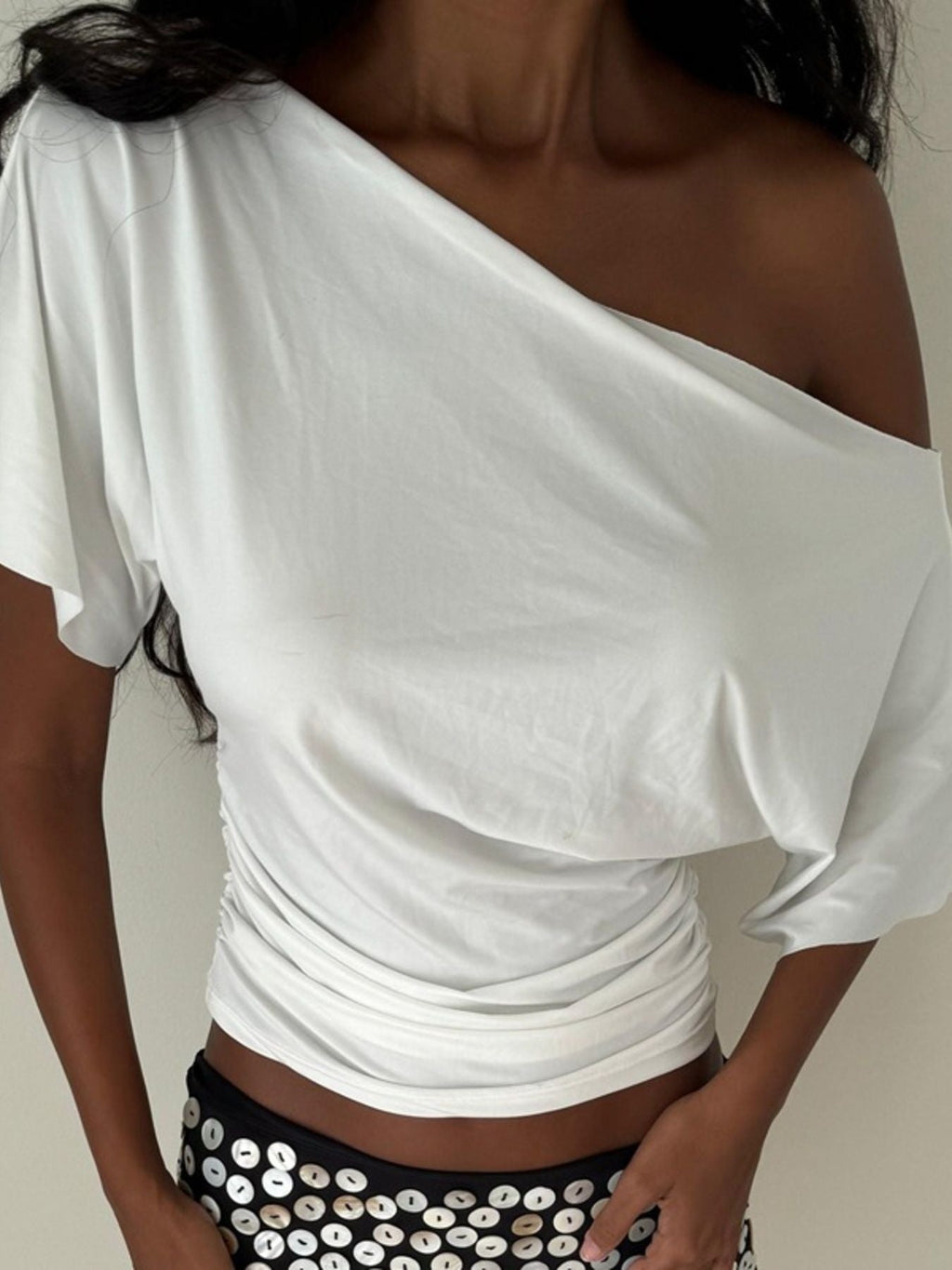 One Shoulder Short Sleeve T-Shirt