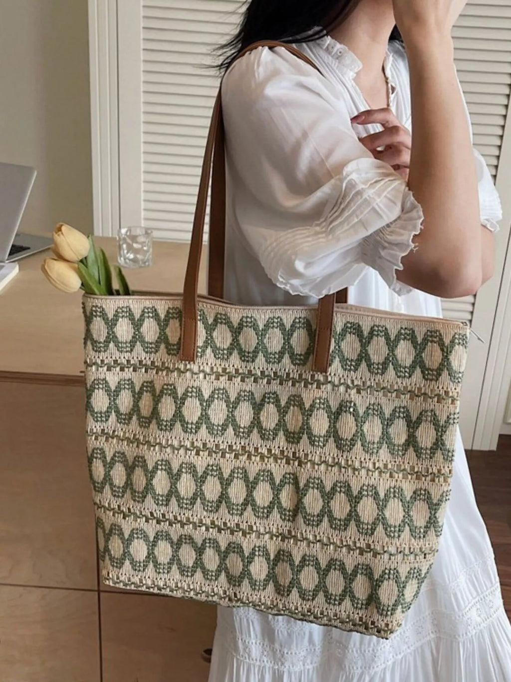 Woven Pattern Shoulder Bag