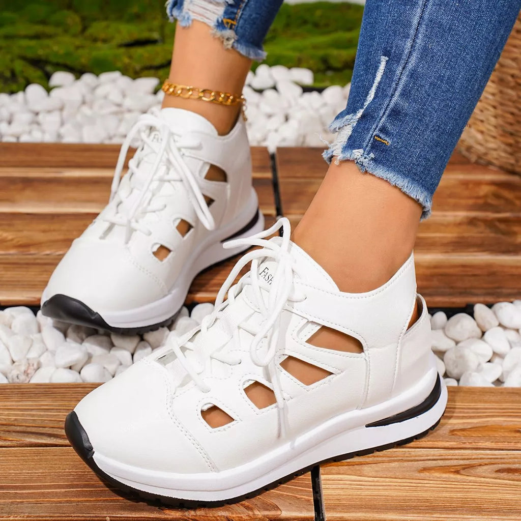 Round Toe Lace Up Sneakers