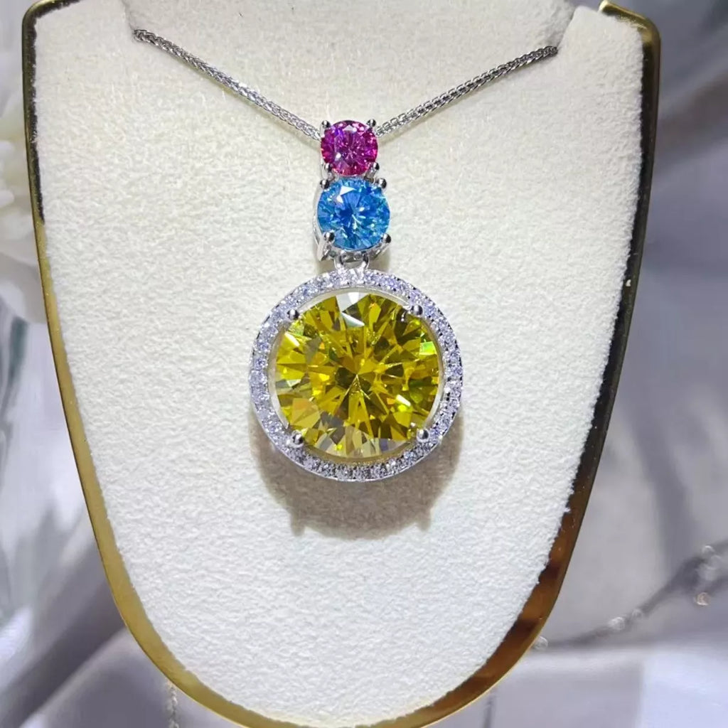 11.5 Carat Moissanite 925 Sterling Silver Necklace