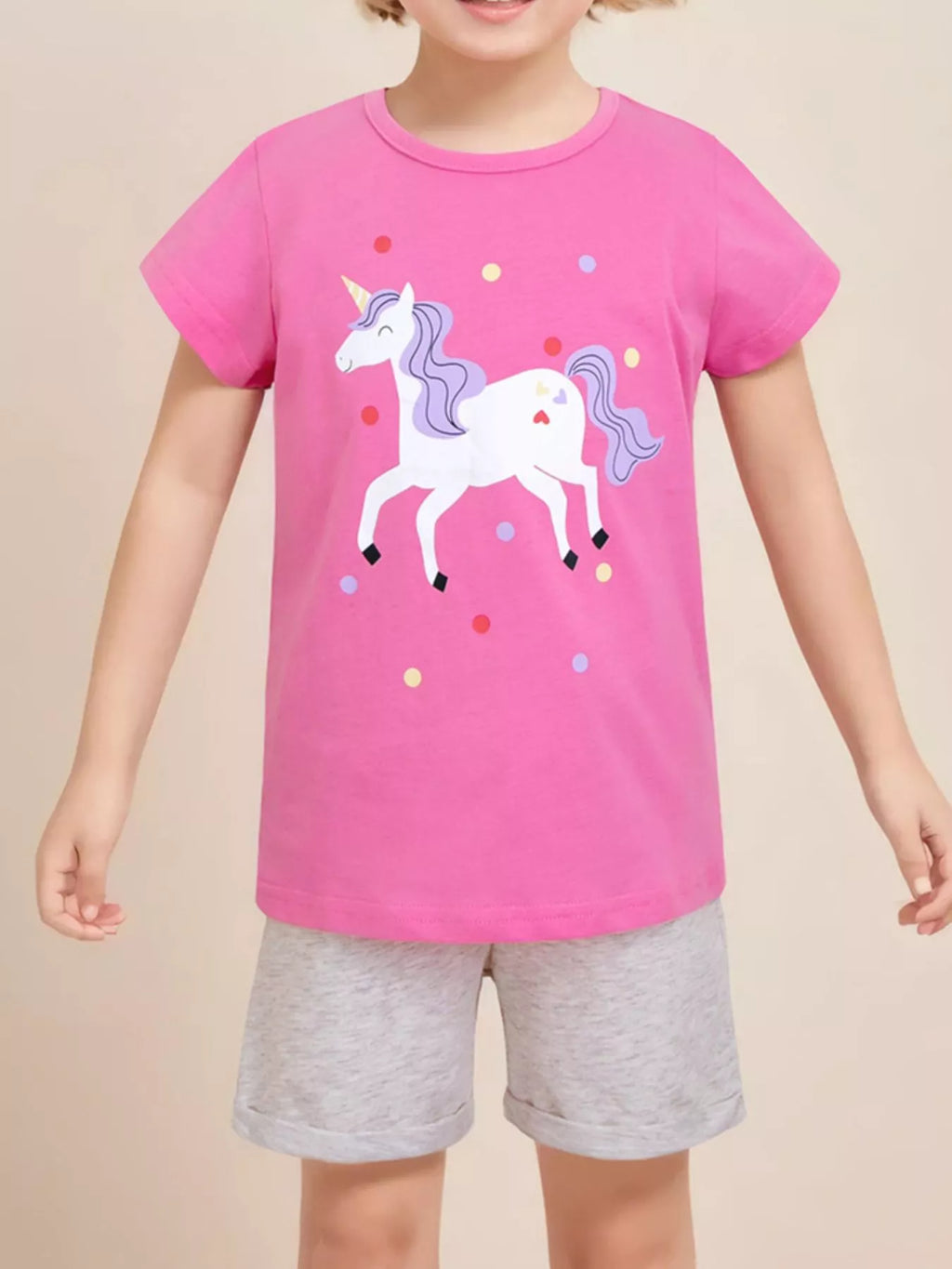 Children's Unicorn Graphic Short Sleeve T-Shirt