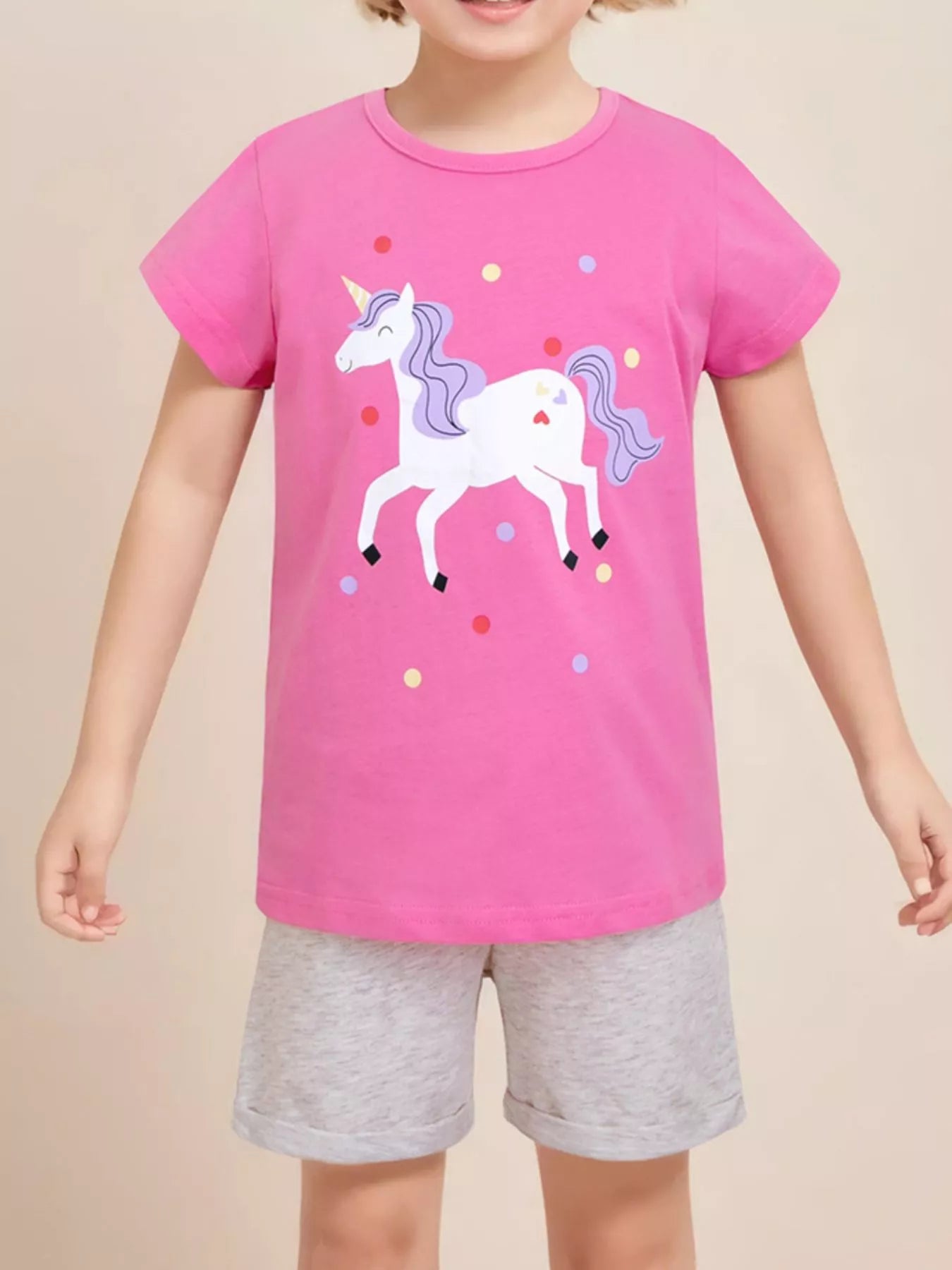 Children's Unicorn Graphic Short Sleeve T-Shirt
