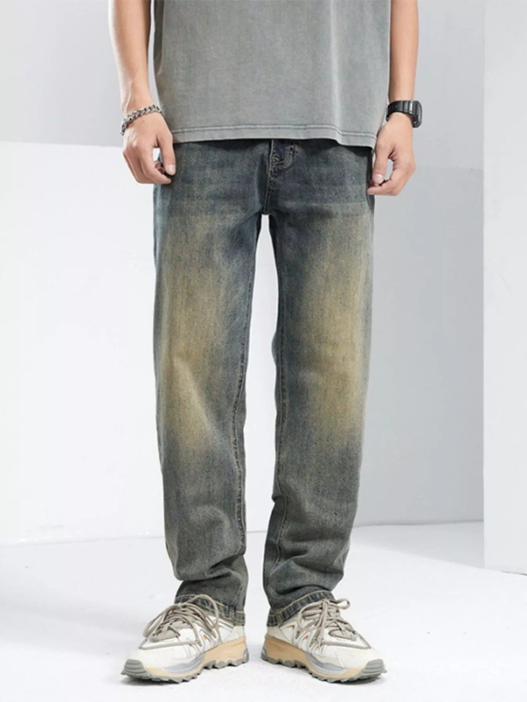 Men's Washed Loose Fit Jeans