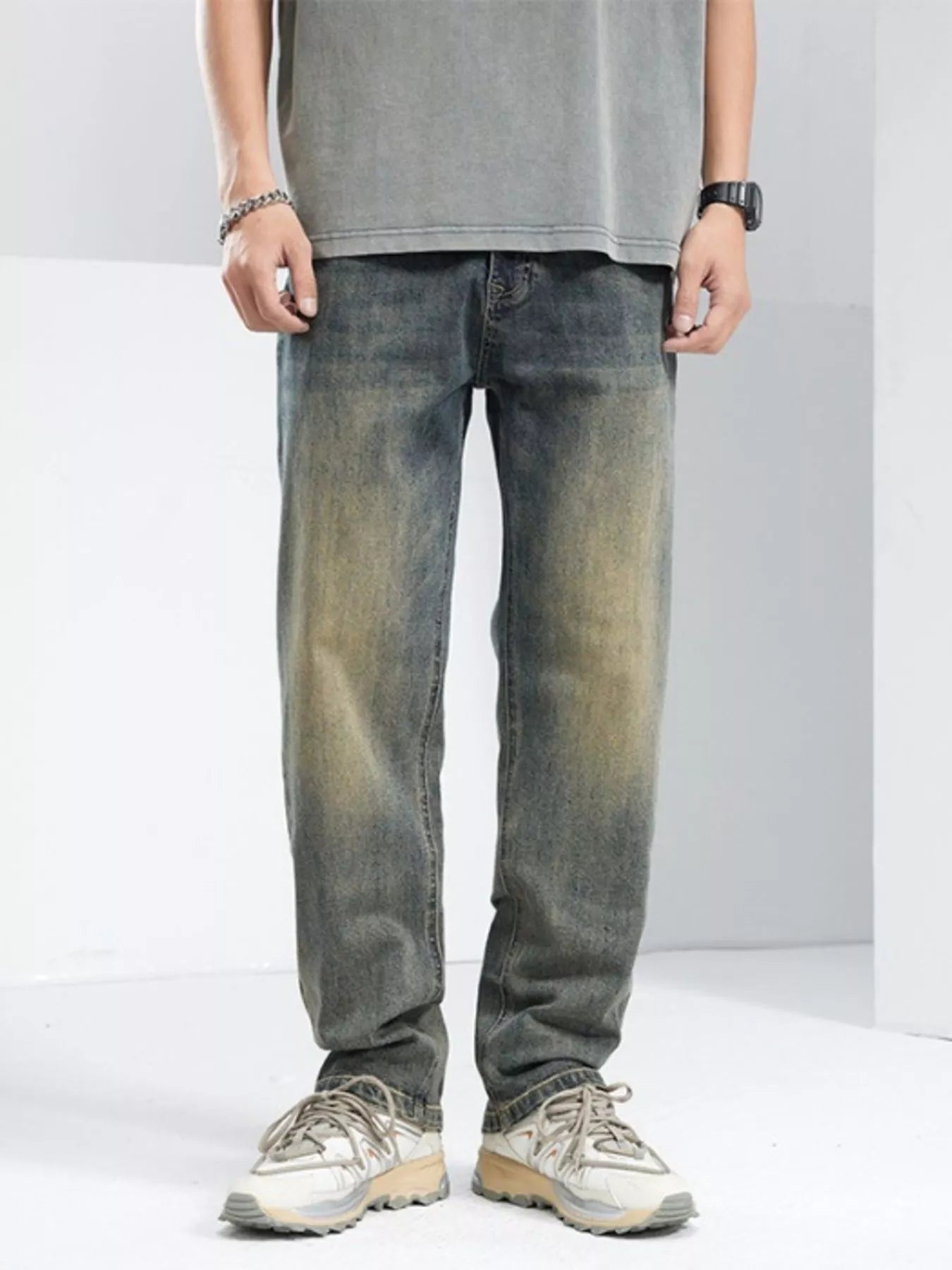 Men's Washed Loose Fit Jeans
