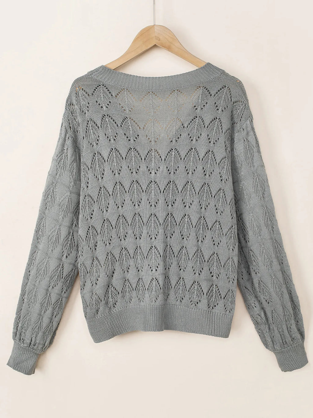 Buttoned Front Openwork Cardigan