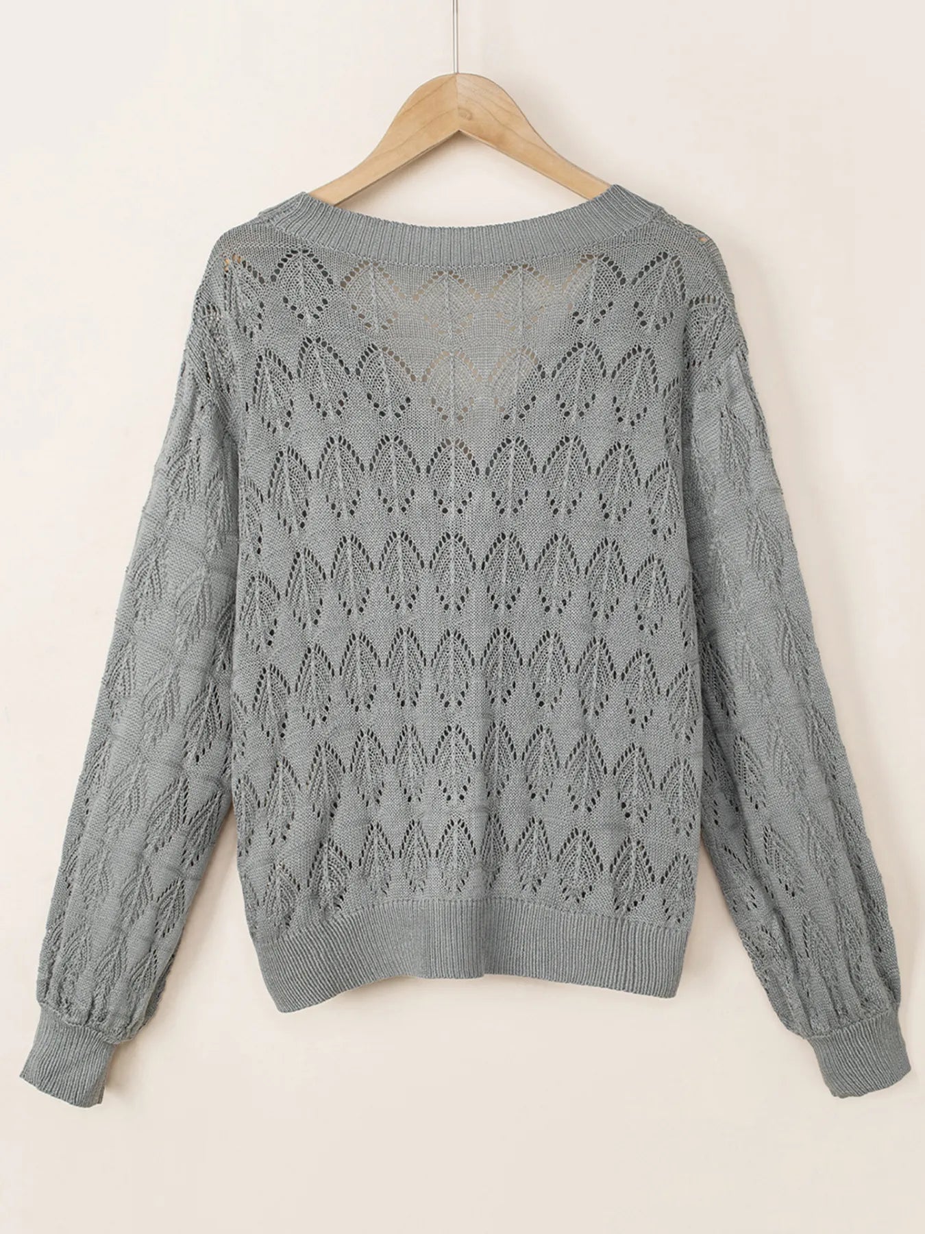 Buttoned Front Openwork Cardigan