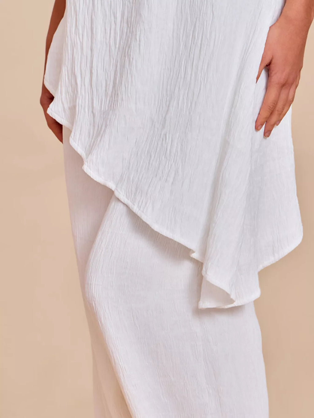 Full Size Asymmetrical Hem Tube Top and Pants Set Plus Size