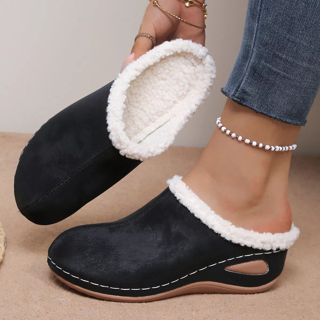 Plush Lined Wedge Slip-Ons