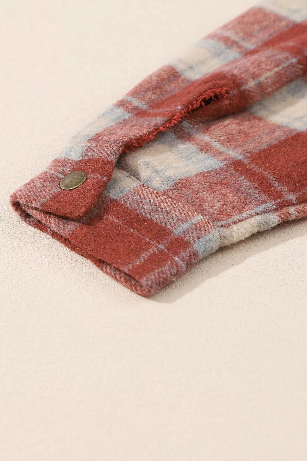 Fleece Lined Plaid Hooded Jacket