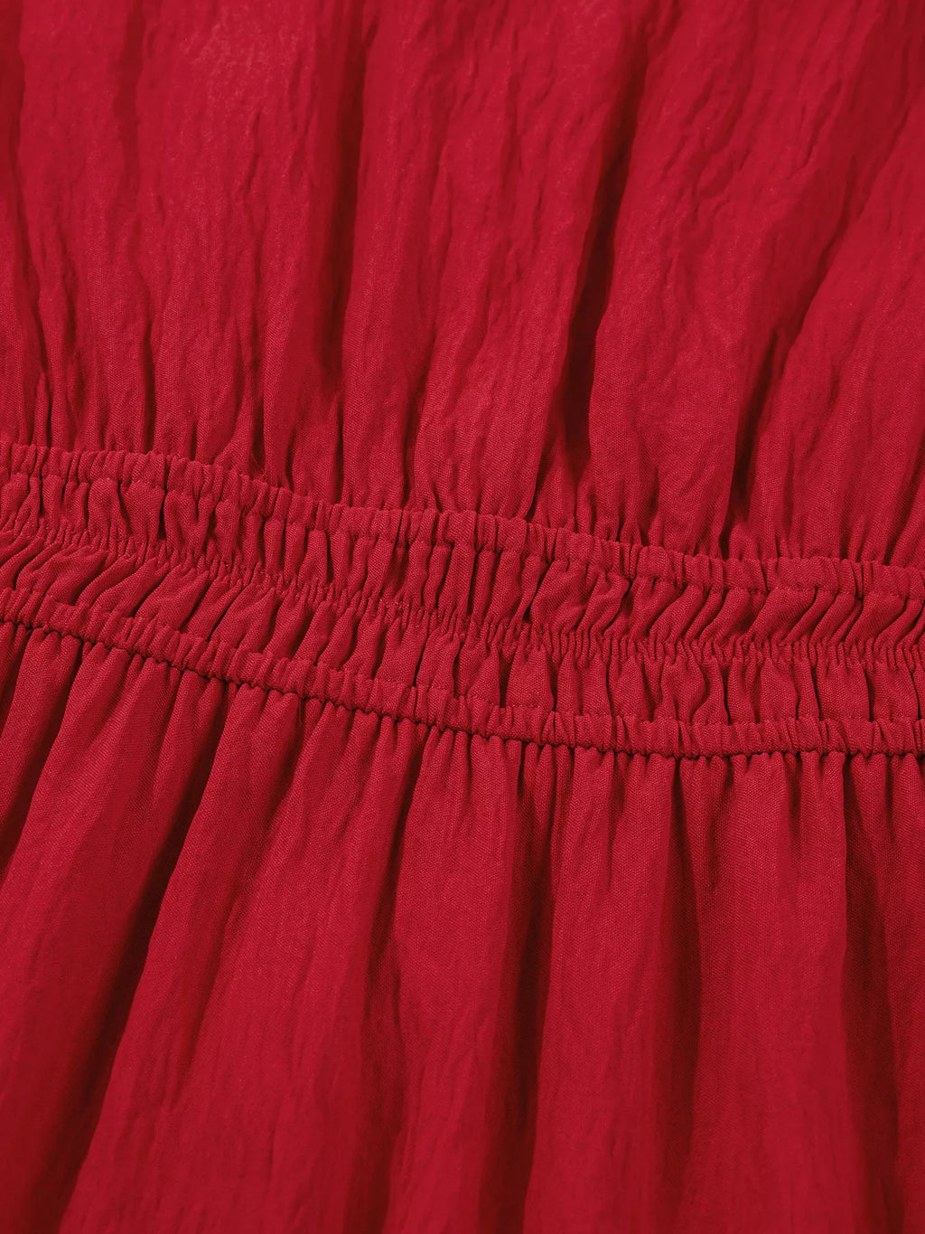 Contrast Embroidered Detail Cinched Waist Tiered Long Sleeve Maxi Dress
