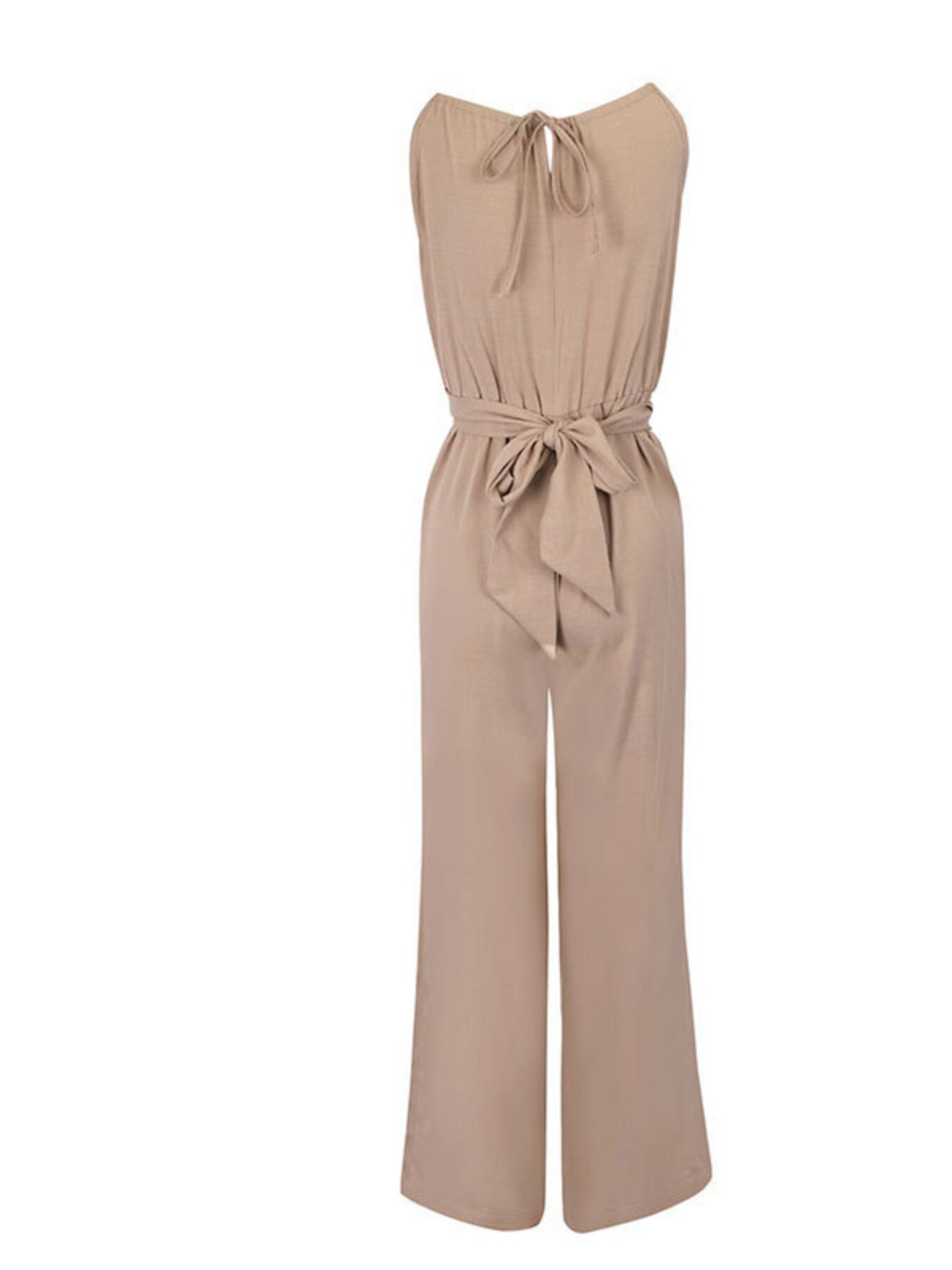 Sleeveless Tie Waist Wide Leg Jumpsuit