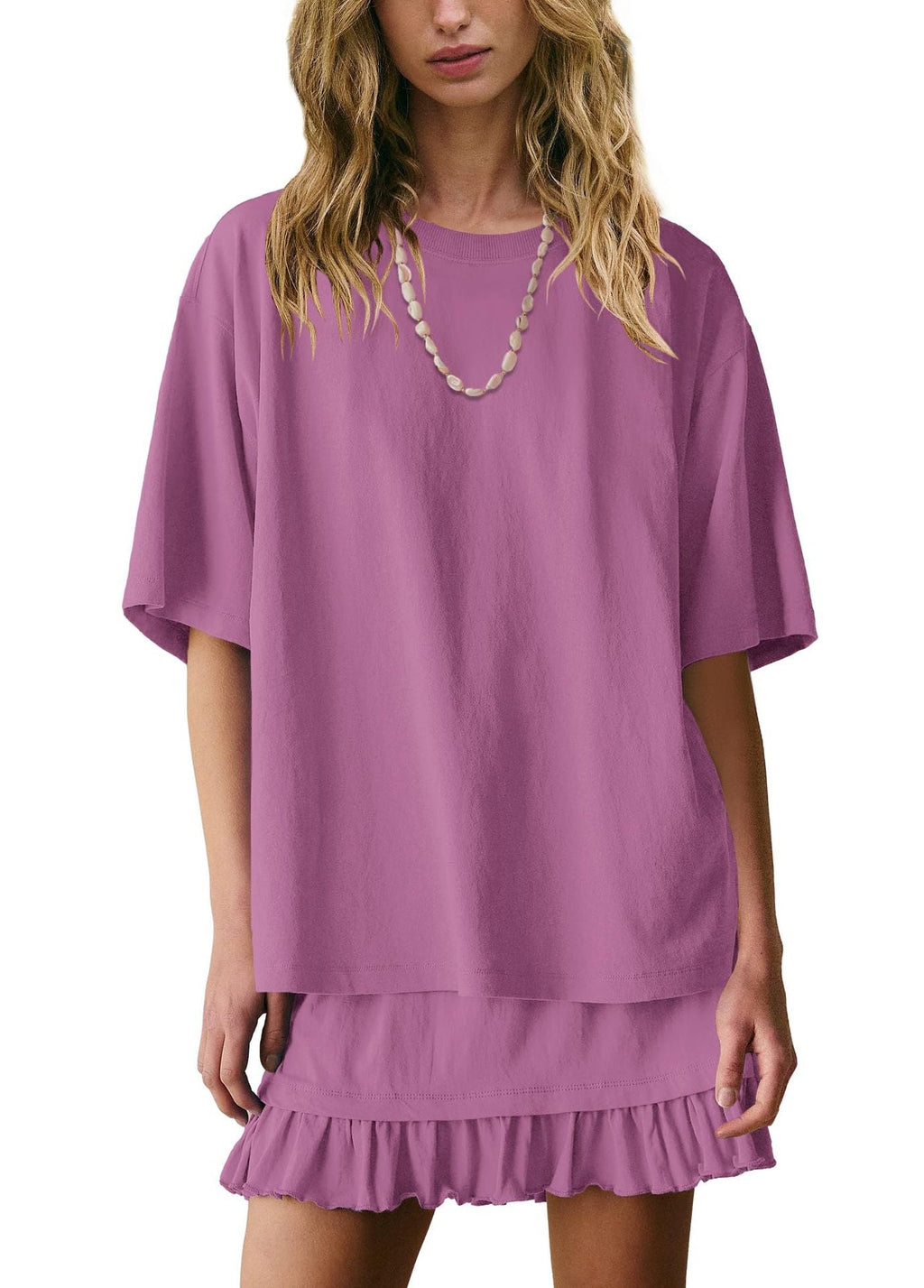 Round Neck Half Sleeve Tee and Skirt Set