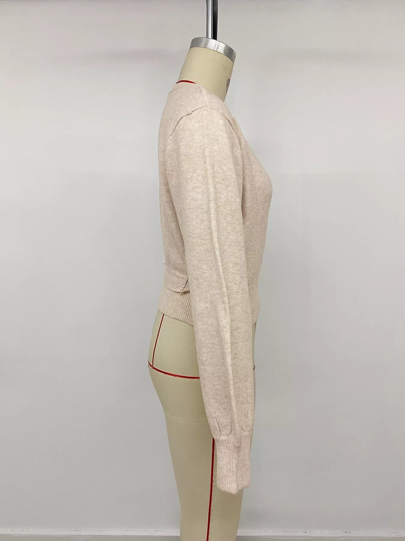 Tied Surplice Long Sleeve Sweater