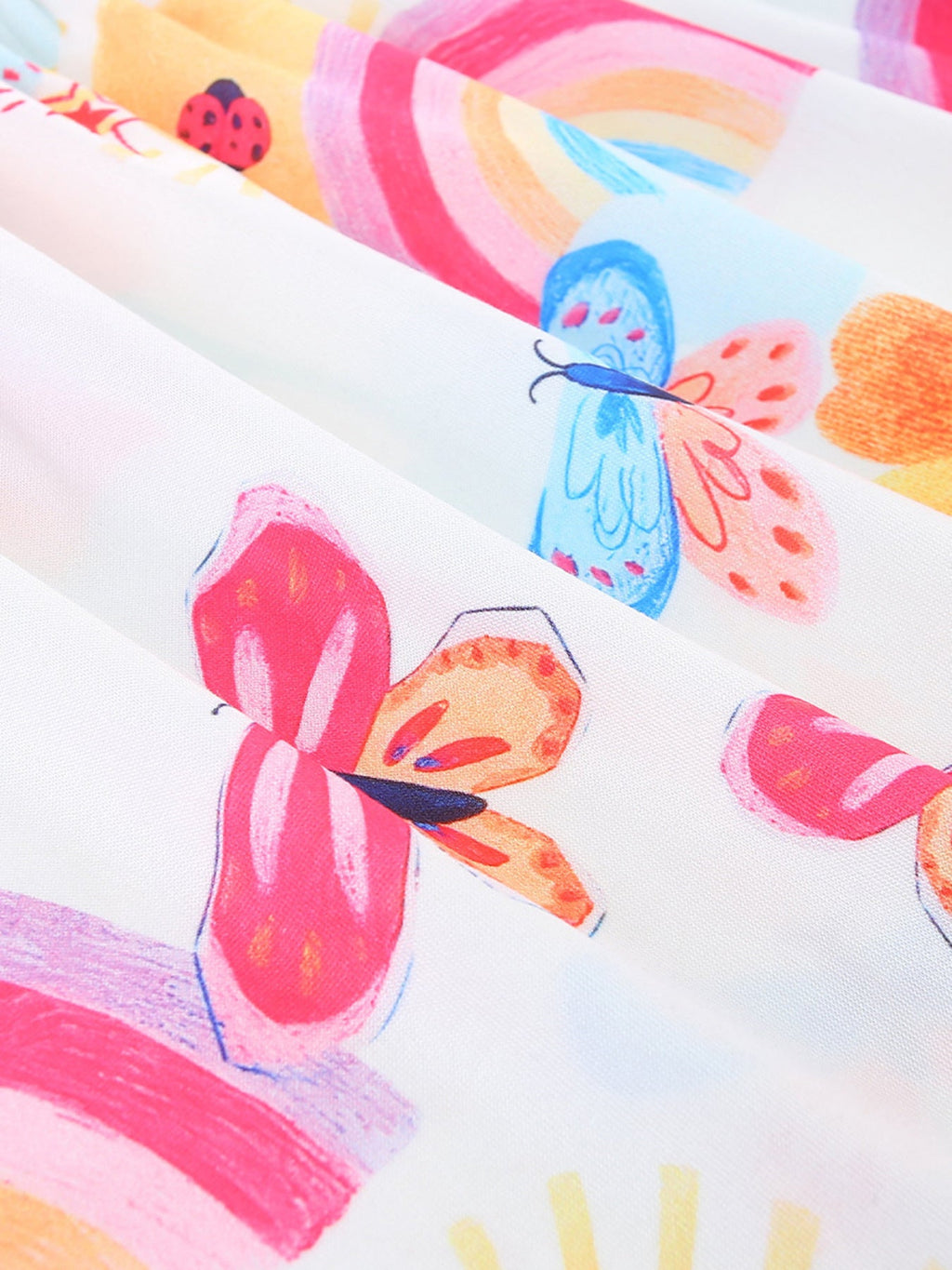 Children's Rainbow Butterfly Print Casual Dress