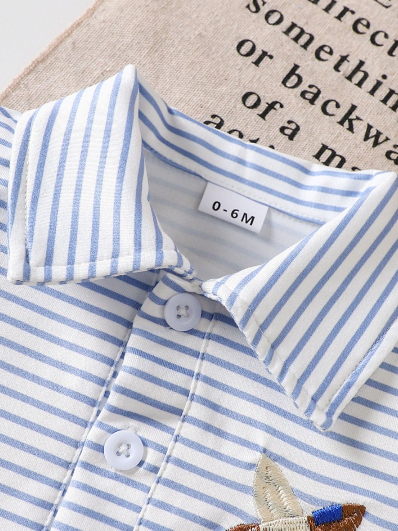Children's Striped Embroidered Duck Polo