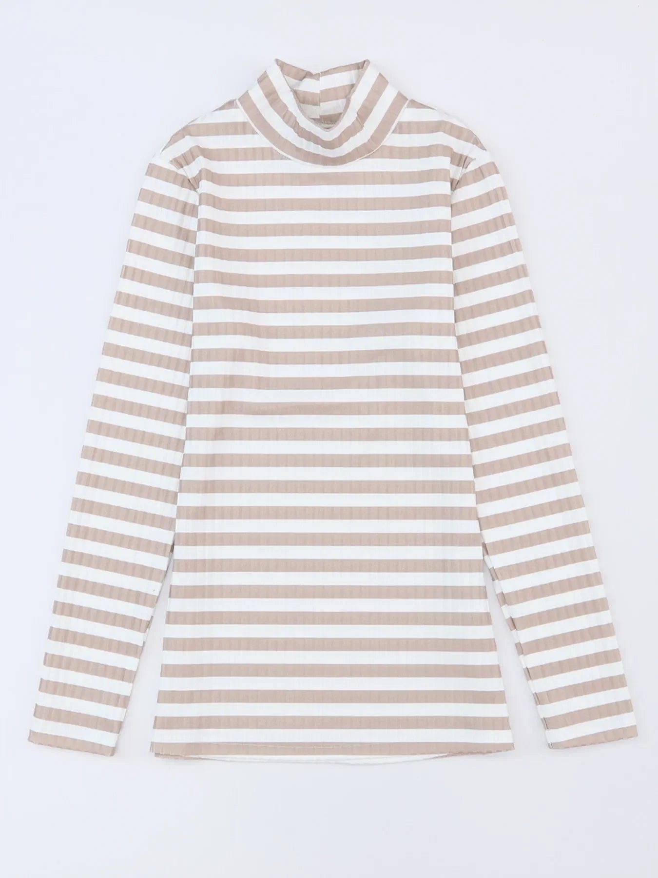 Striped Textured Knit Long Sleeve Tee
