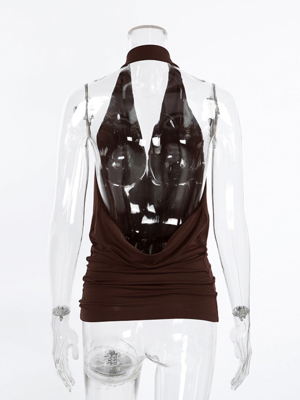 Backless Halter Cowl Neck Cami