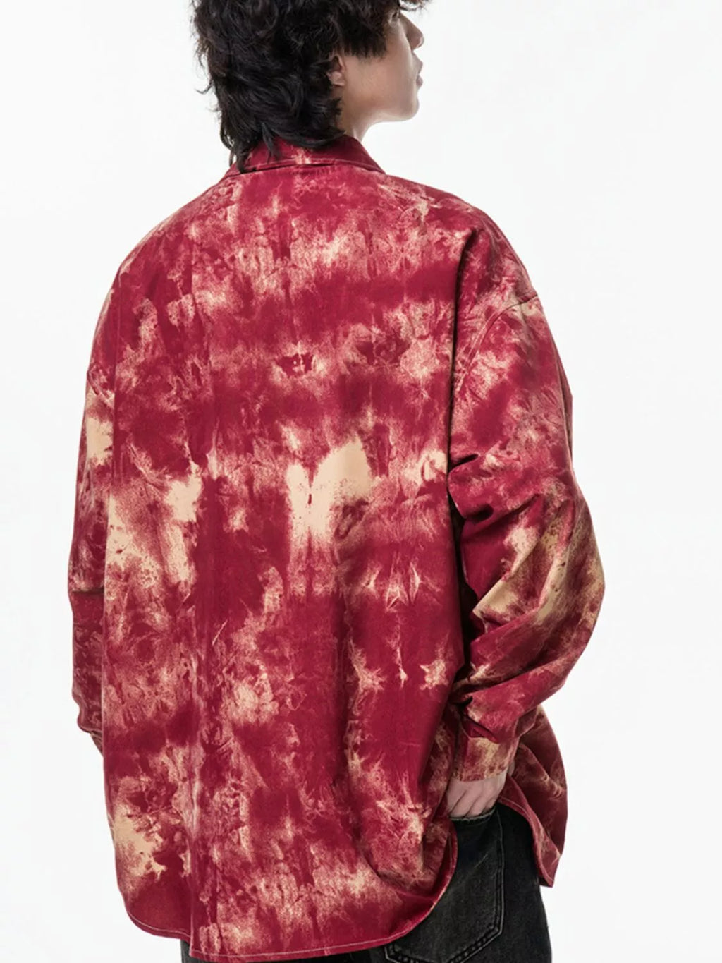 Men's Plus Size Tie-Dye Button-Up Shirt