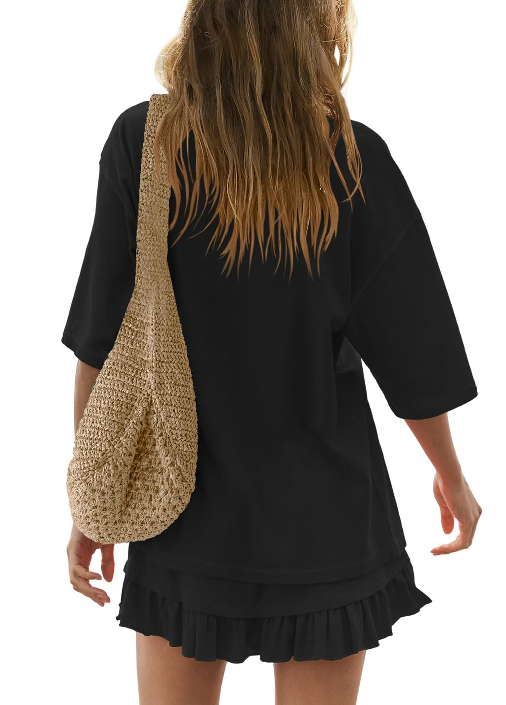 Round Neck Half Sleeve Tee and Skirt Set