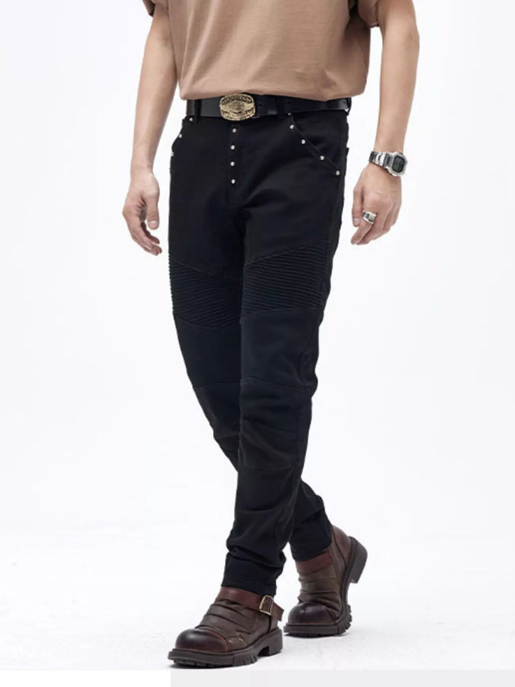 Men's Slim Fit Moto Jeans