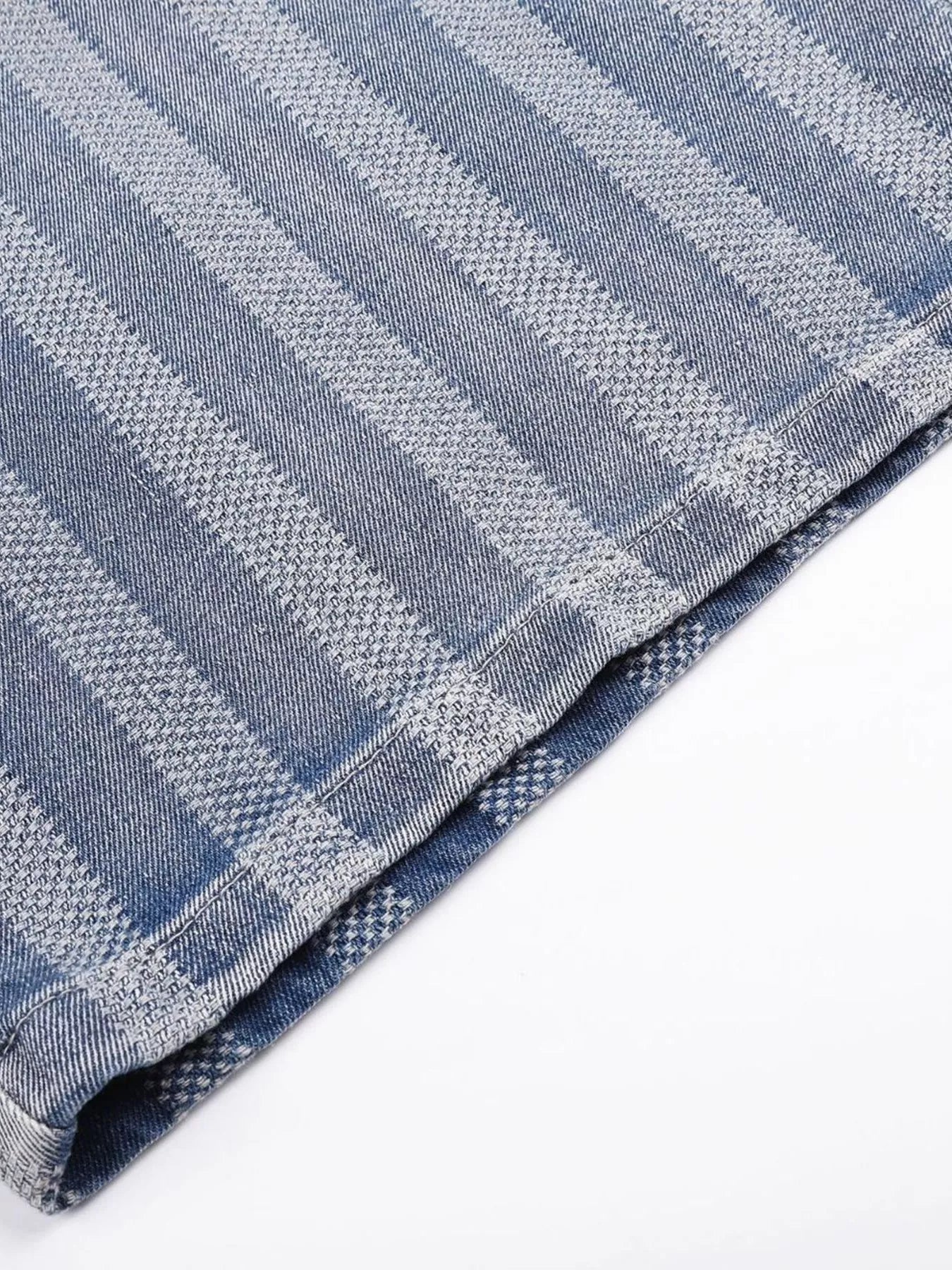 Men's Stripe Wide Leg Denim Capris