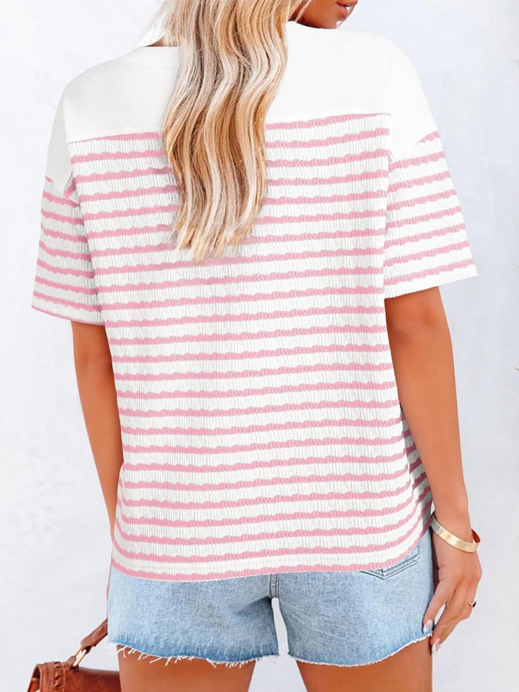 Striped Short Sleeve Casual T-Shirt