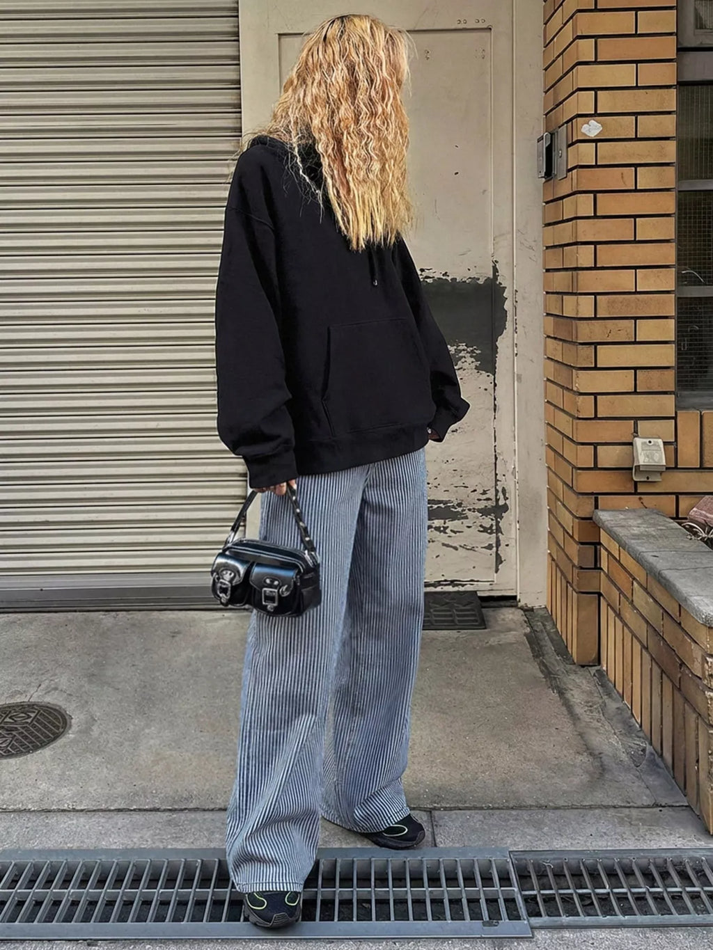 Striped Wide-Leg Jeans