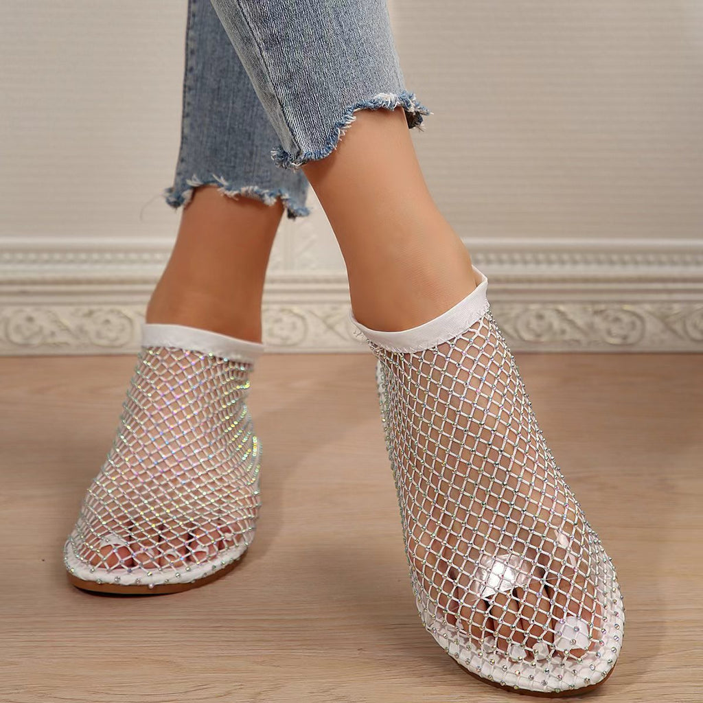 Rhinestone Round Toe Sandals