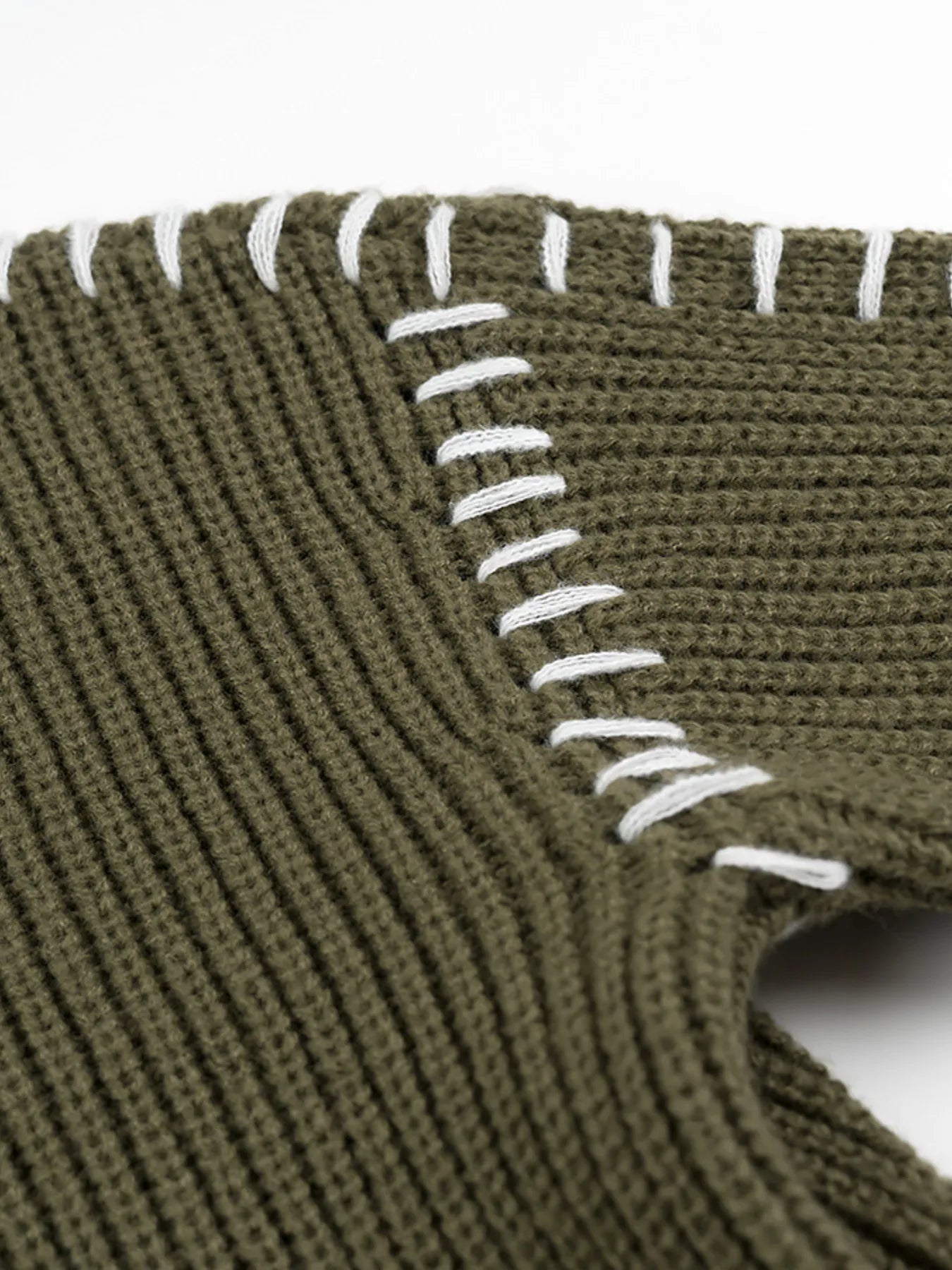 Contrast Mock Neck Long Sleeve Sweater