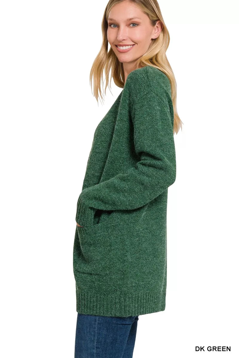 Zenana Open Front Sweater Cardigan