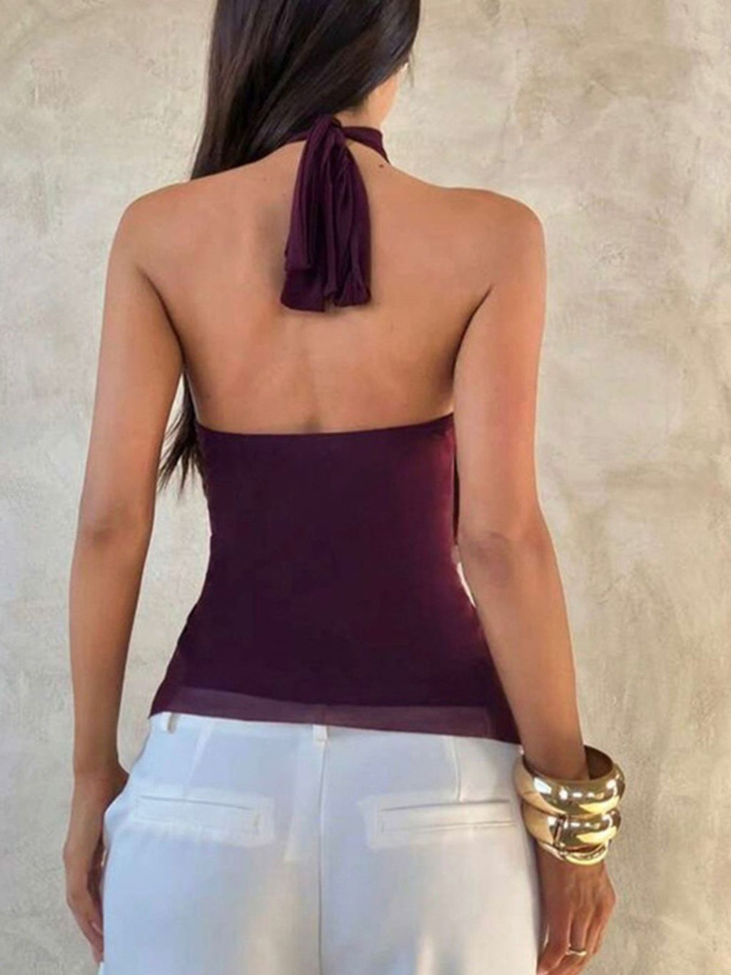 Ruffled Halter Neck Cami