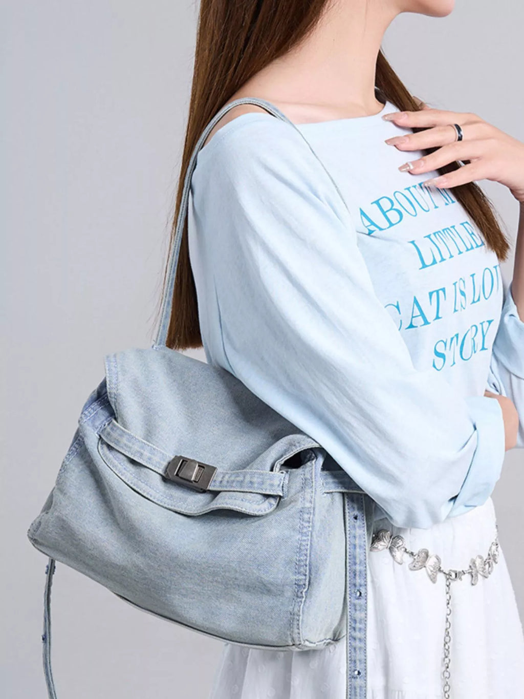Vintage Denim Shoulder Bag