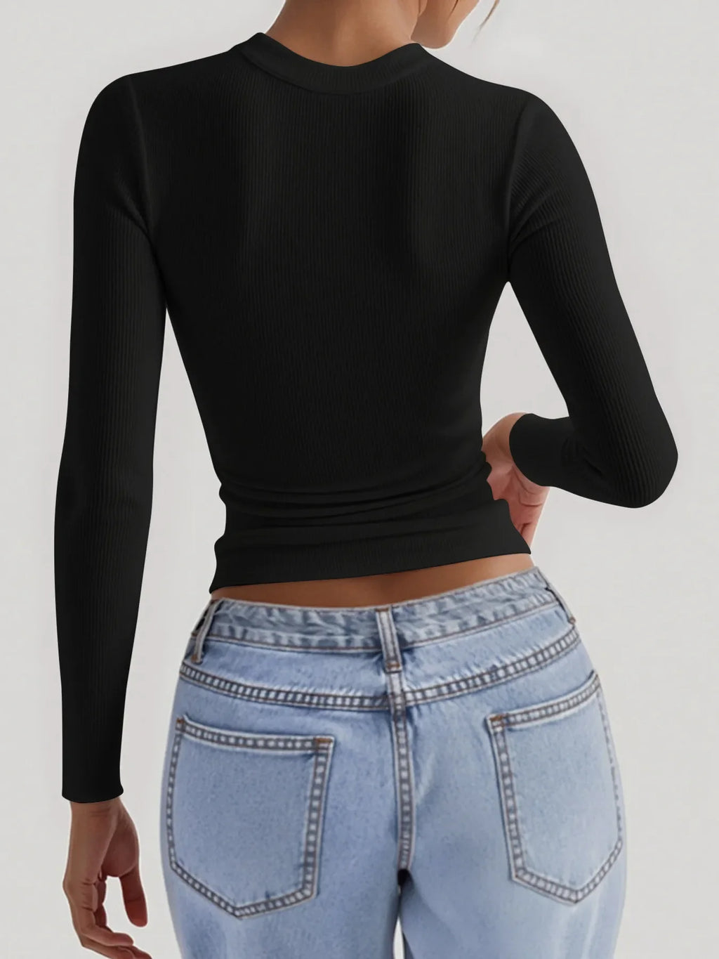 Square Neck Long Sleeve T-Shirt