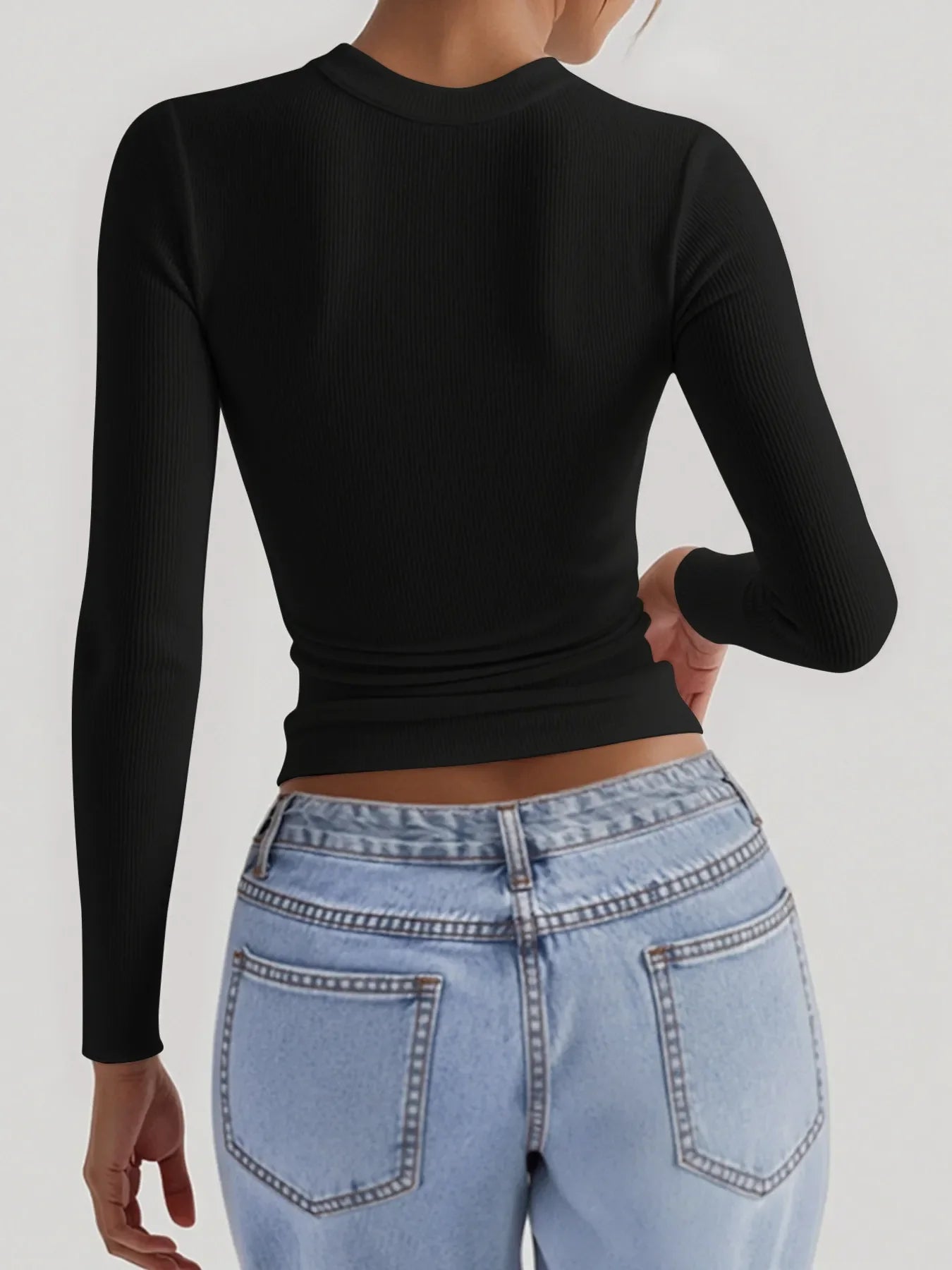 Square Neck Long Sleeve T-Shirt