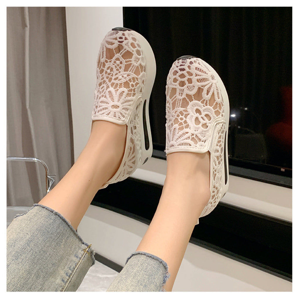 Lace Breathable Platform Slip-On