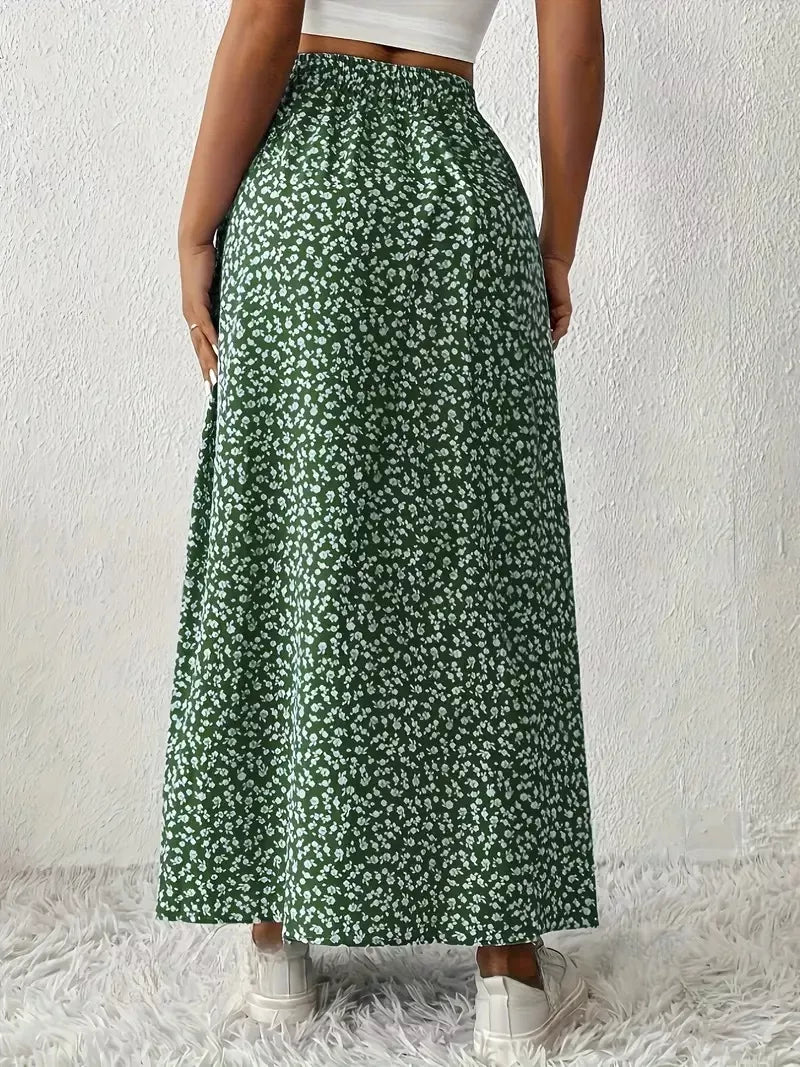 Slit Printed Skirt