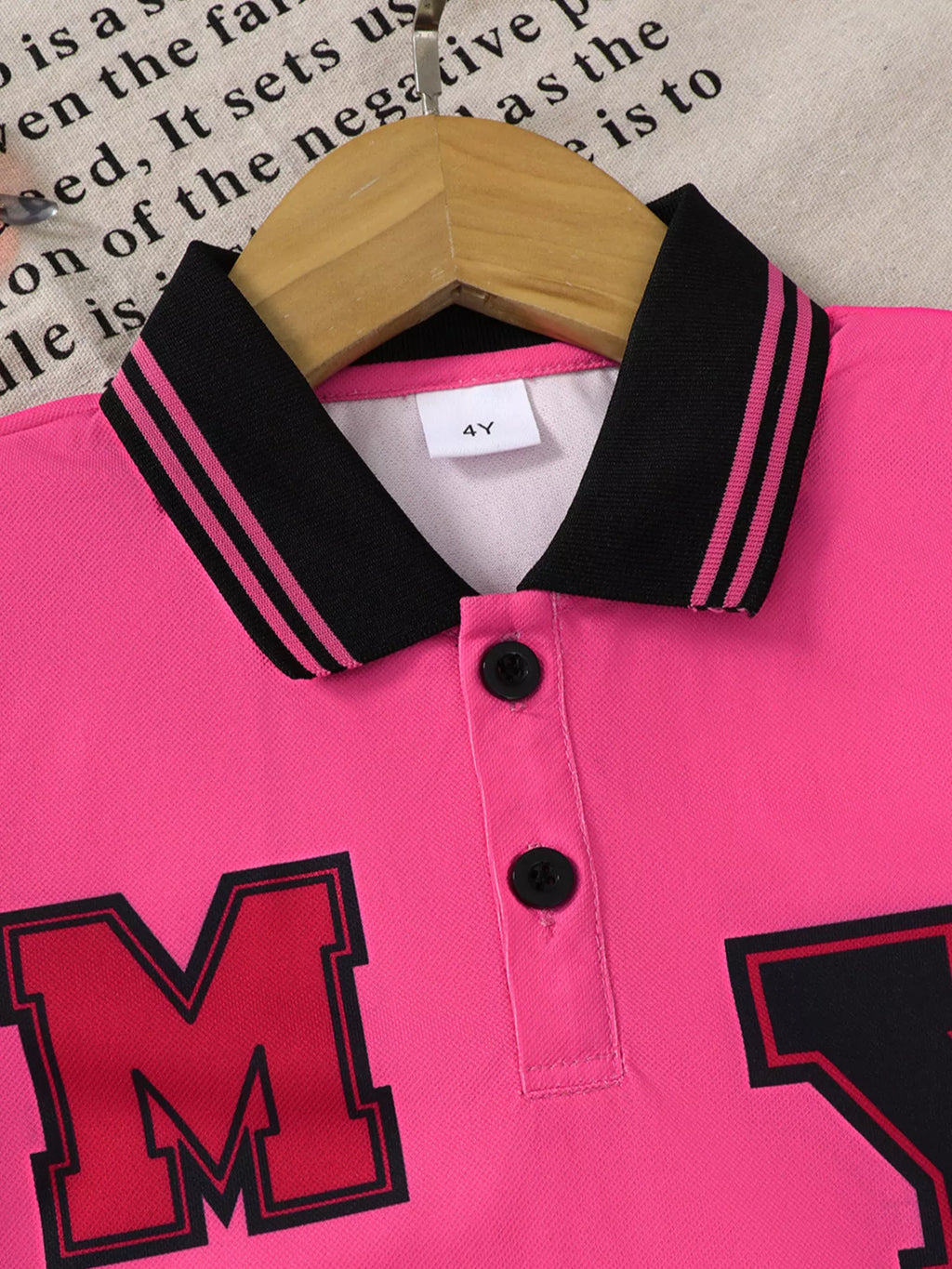 Children's Letter Graphic Polo Shirt & Shorts Set