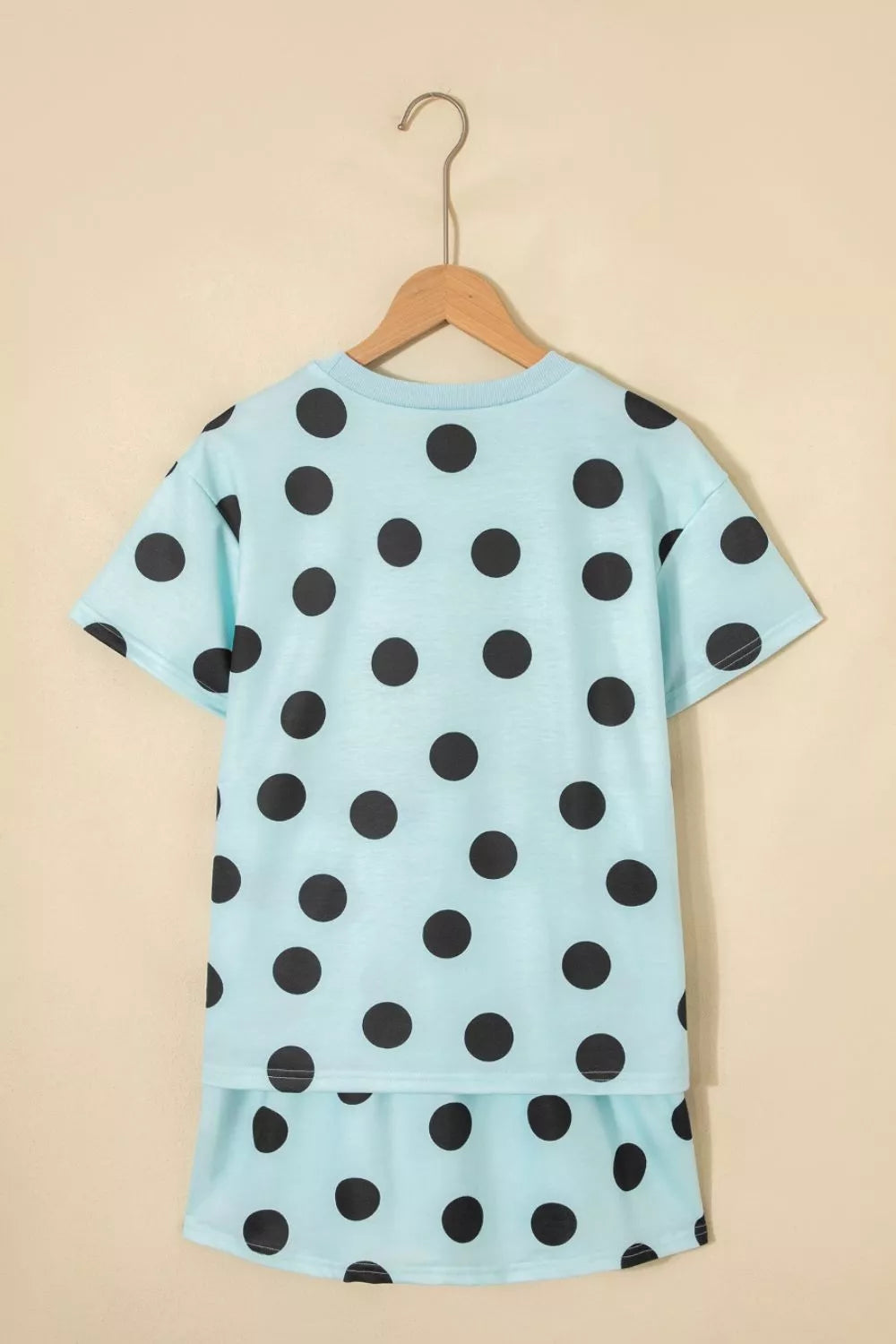Polka Dot Short Sleeve Top Casual Skort 2pcs Outfit