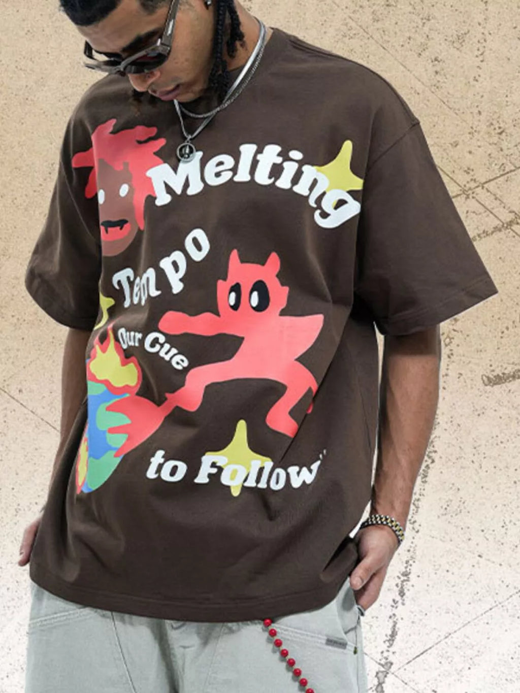 Men's Graphic Round Neck Oversized T-Shirt